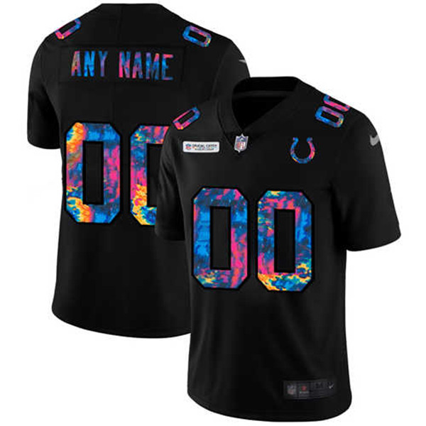 Men's Indianapolis Colts Black ACTIVE PLAYER 2020 Customize Crucial Catch Limited Stitched Jersey